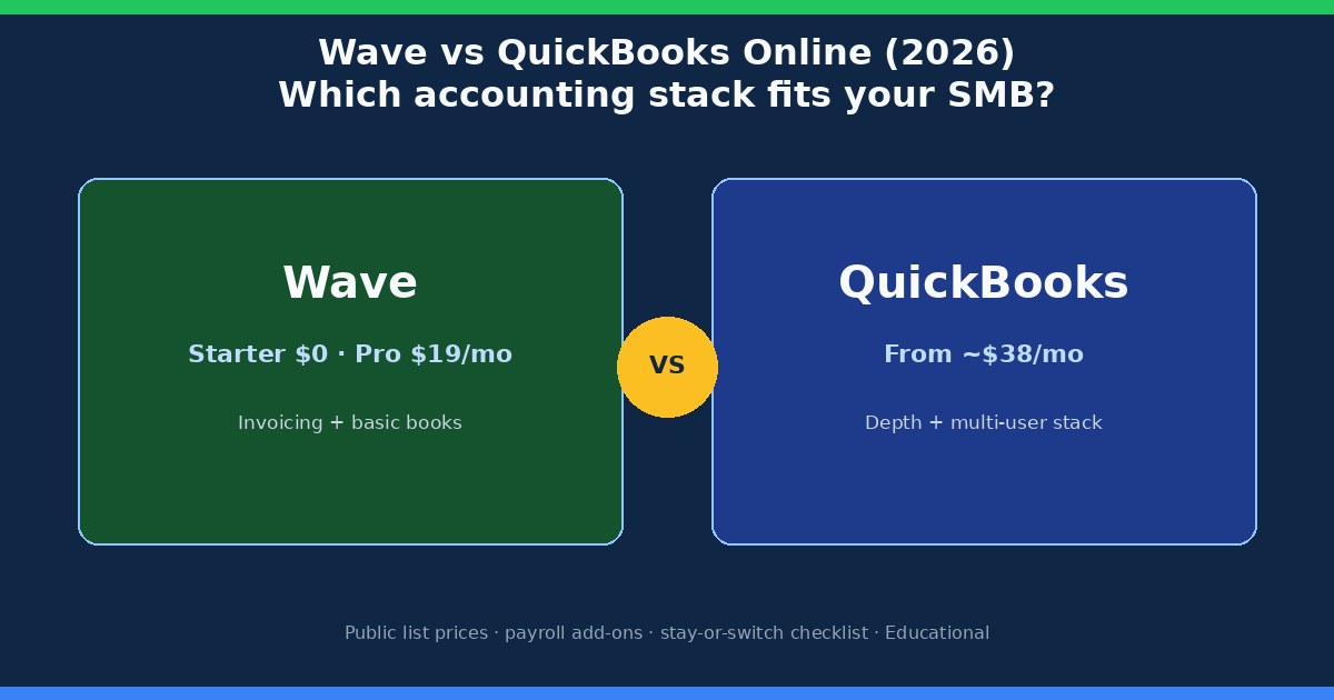 Wave vs QuickBooks Online (2026): Which Fits Your SMB?